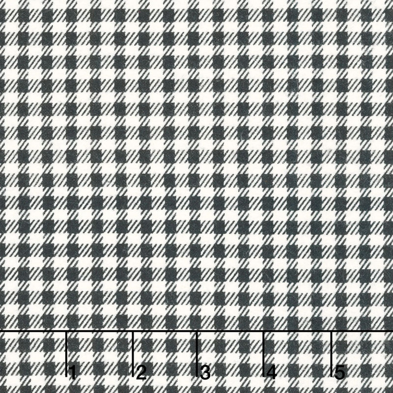 Holidays Past - Gingham Black Flannel Yardage
