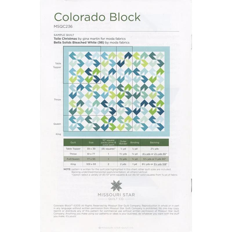 Colorado Block Quilt Pattern by Missouri Star