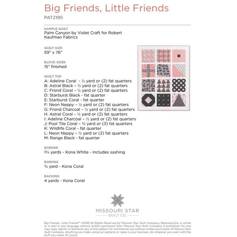 Big Friends, Little Friends Quilt Pattern by Missouri Star