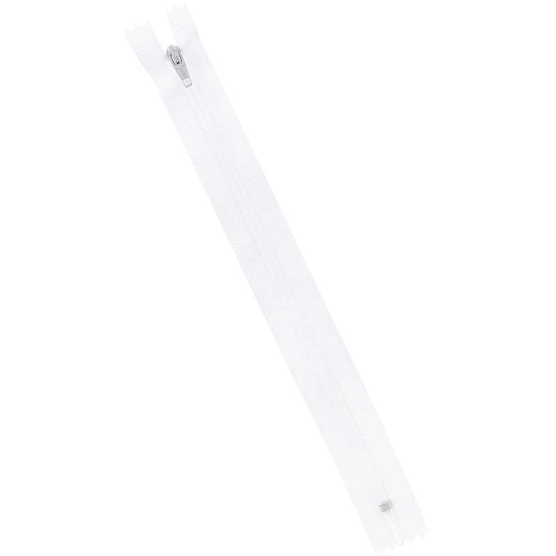 White 9" Polyester Zipper