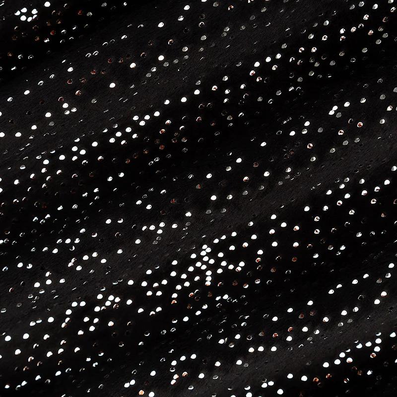 Sparkle Cuddle® Glitter - Black Silver Metallic Minky Yardage