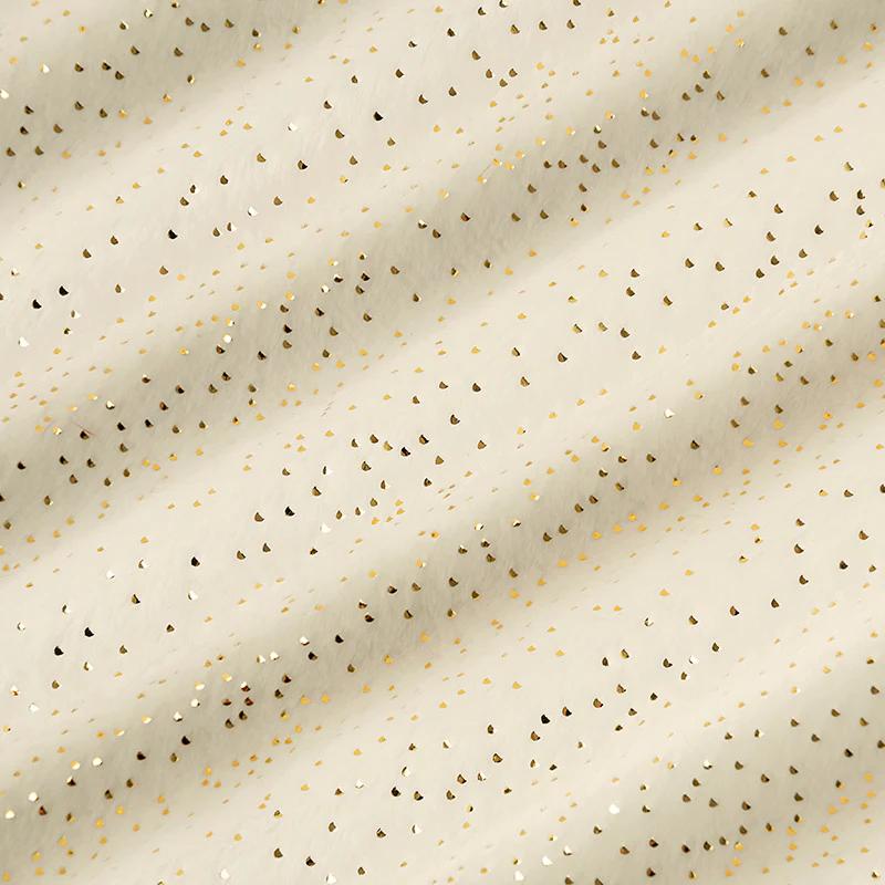 Sparkle Cuddle® Glitter - Ivory Gold Metallic Minky Yardage
