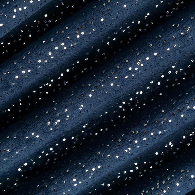 Sparkle Cuddle® Glitter - Navy Silver Metallic Minky Yardage