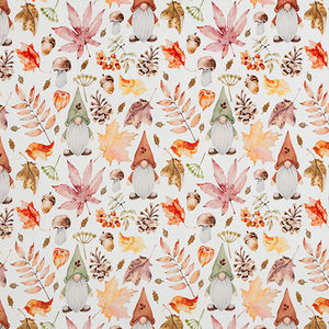 Cloud Cuddle® Print - Fall Gnomes Snow Yardage