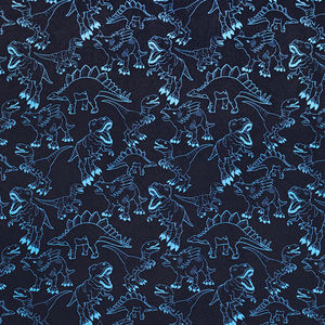 Cloud Cuddle® Print - Dino Electric Blue Minky Yardage