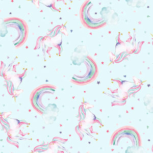 Cloud Cuddle® Print - Unicorn Dreams Pale Blue Minky Yardage