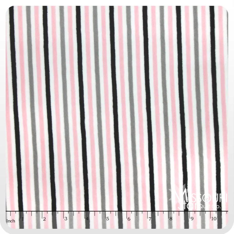 Cuddle® Classic Mini Stripe - Blush/Silver 60" Minky Yardage