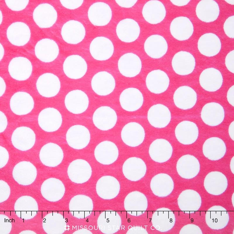 Cuddle® Classic Mod Dot - Fuchsia/Snow 60" Minky Yardage