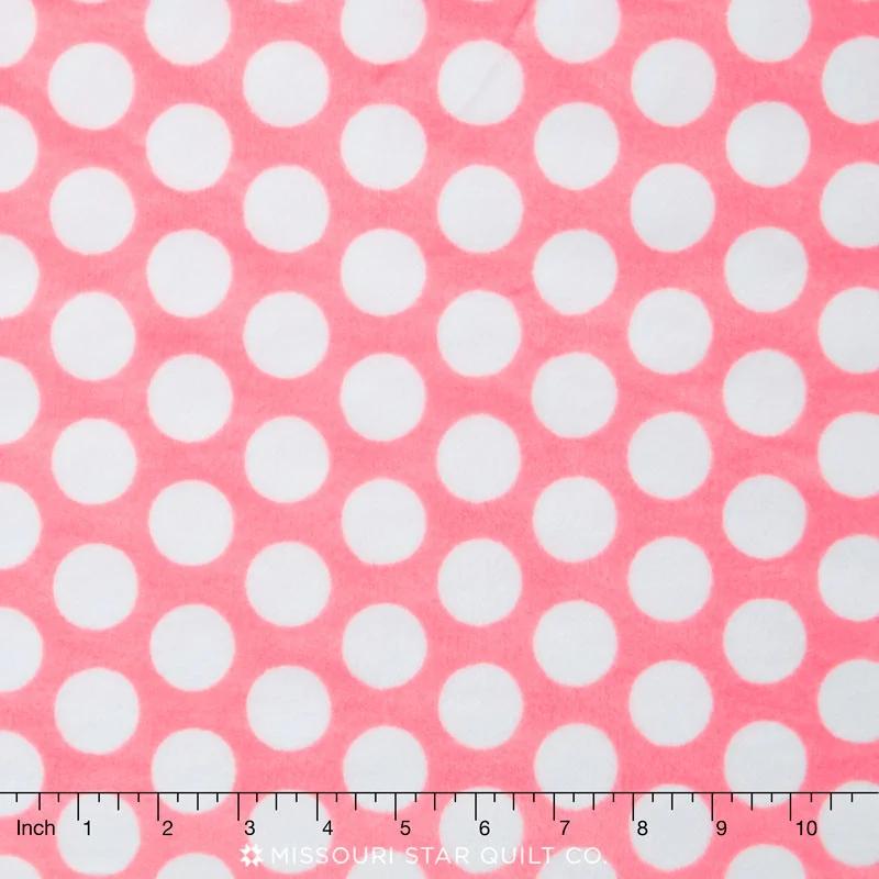 Cuddle® Classic Mod Dot - Paris Pink/Snow 60" Minky Yardage