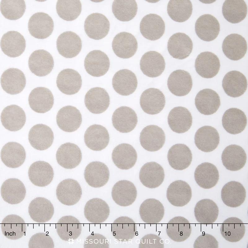 Cuddle® Classic Mod Dot - Silver 60" Minky Yardage