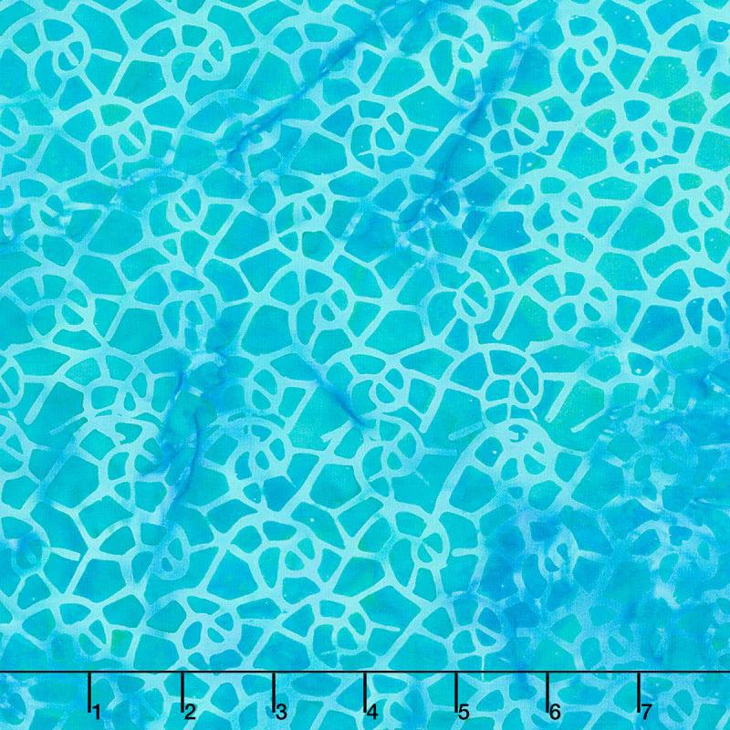 Bits and Pieces Batiks - Water Wave Teal Aruba Yardage