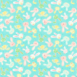 I'm All Ears - Bunny Heads Teal Yardage
