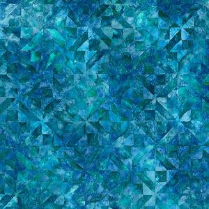 Quilt Inspired Borders Batiks - Exploding Star Teal Yardage
