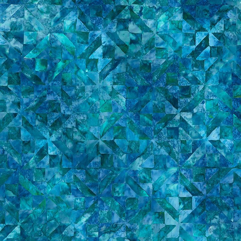 Quilt Inspired Borders Batiks - Exploding Star Teal Yardage