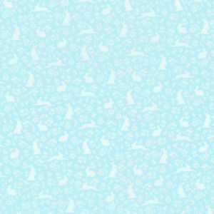 Welcome Spring - Bunnies Teal Yardage