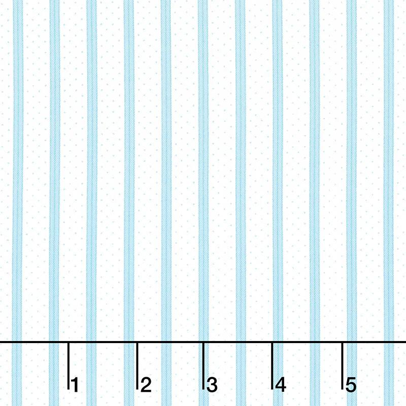 Welcome Spring - Ribbon Stripe Teal Yardage