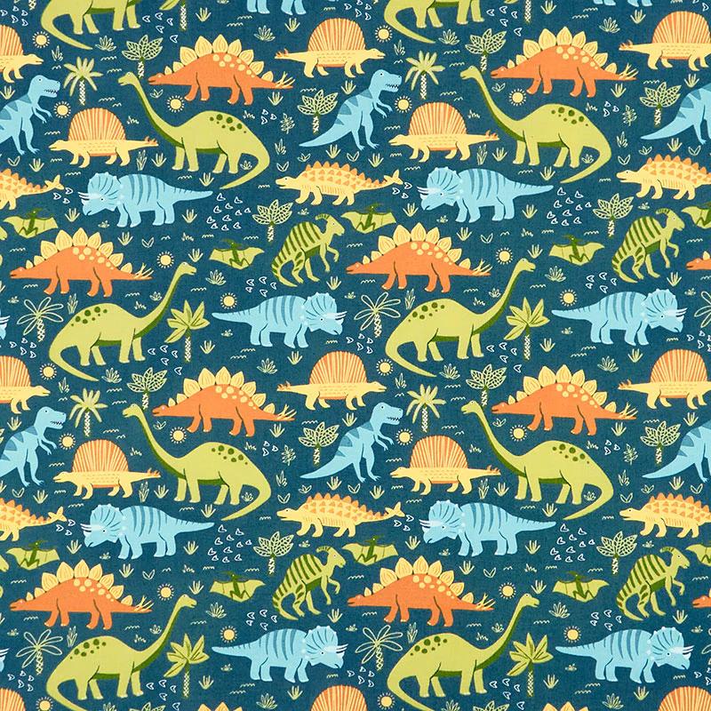 Stomp Stomp Roar - Dino Stomp Teal Yardage