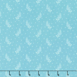 Welcome Spring - Flower Stalks Teal Yardage