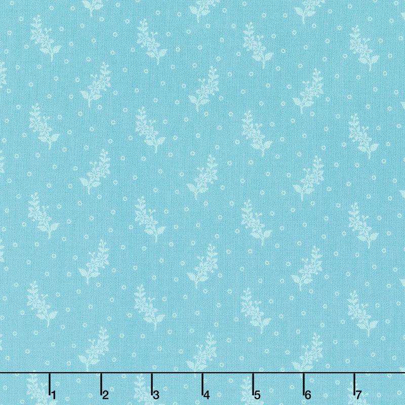 Welcome Spring - Flower Stalks Teal Yardage
