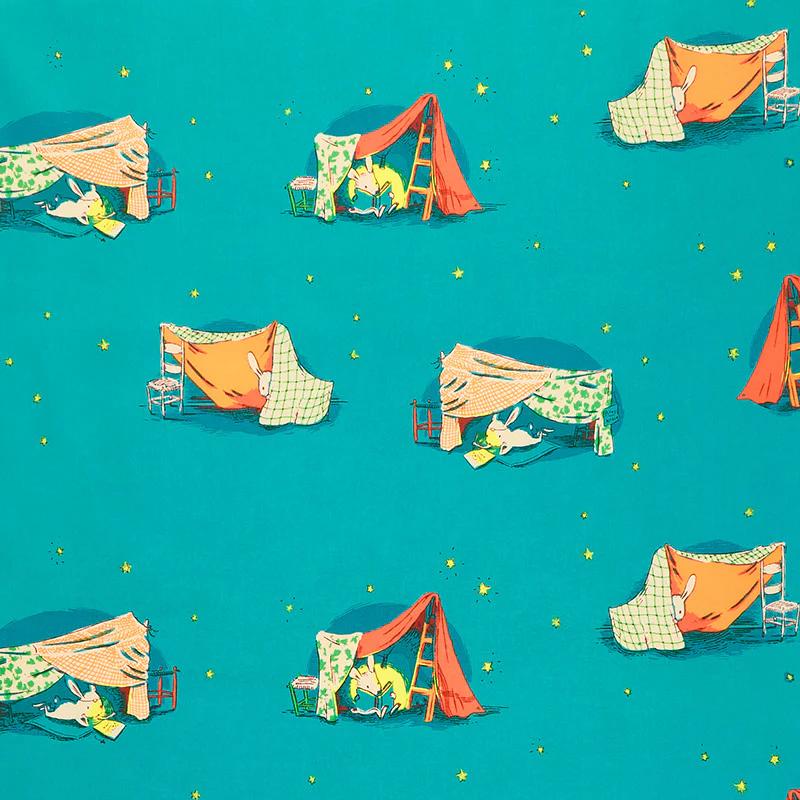 Lucky Rabbit - Quilt Tent Aqua Yardage