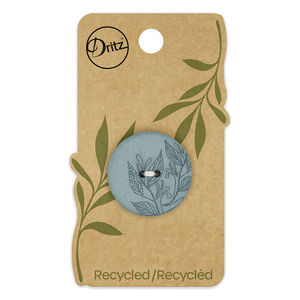 Recycled Hemp 28mm Laser Button - Dark Turquoise