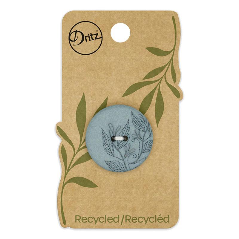 Recycled Hemp 28mm Laser Button - Dark Turquoise