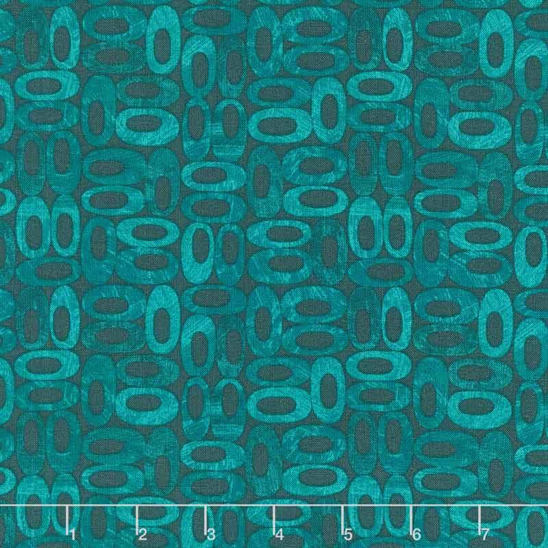 Alluring Butterflies - Oblongs Medium Turquoise Yardage