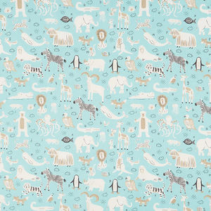 ABC XYZ - Alphabet Animals Aqua Yardage