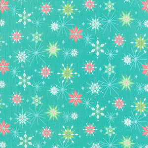 Winter Wonder - Snowflakes Teal Yardage