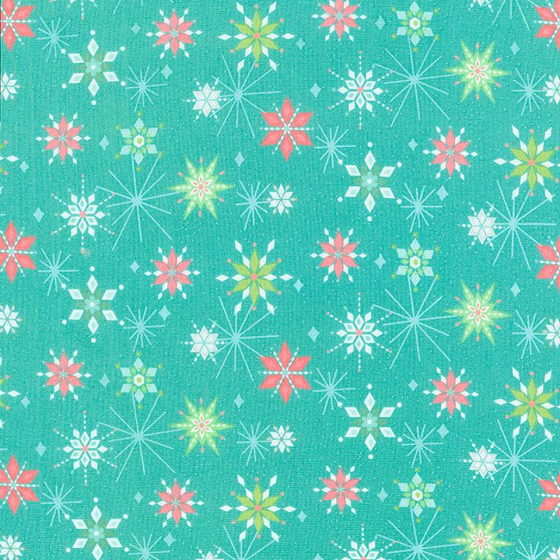 Winter Wonder - Snowflakes Teal Yardage
