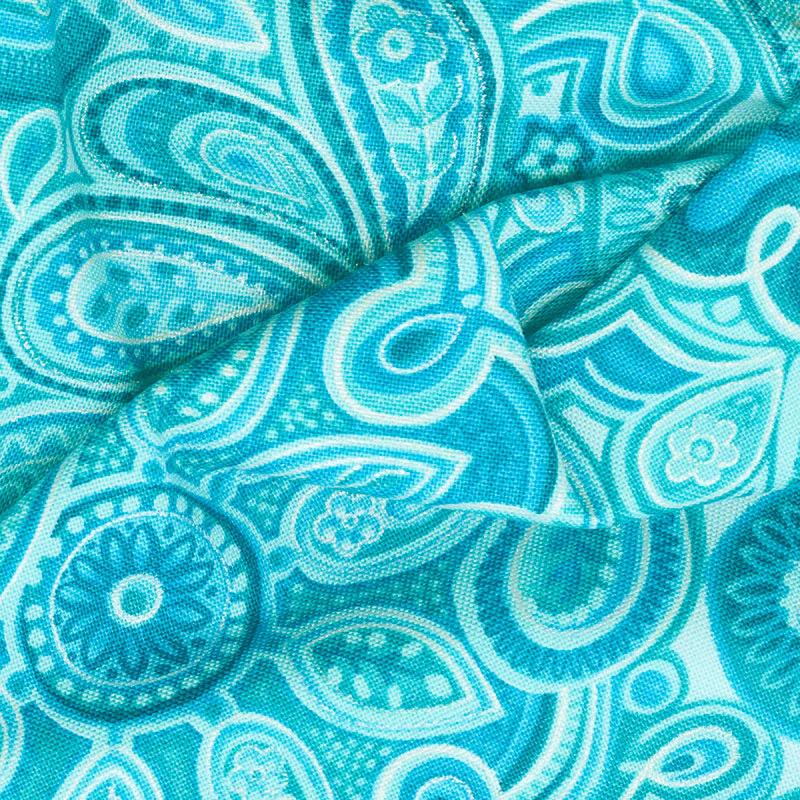 Inspiration Collection for Ovarian Cancer - Medallions Teal Metallic Yardage