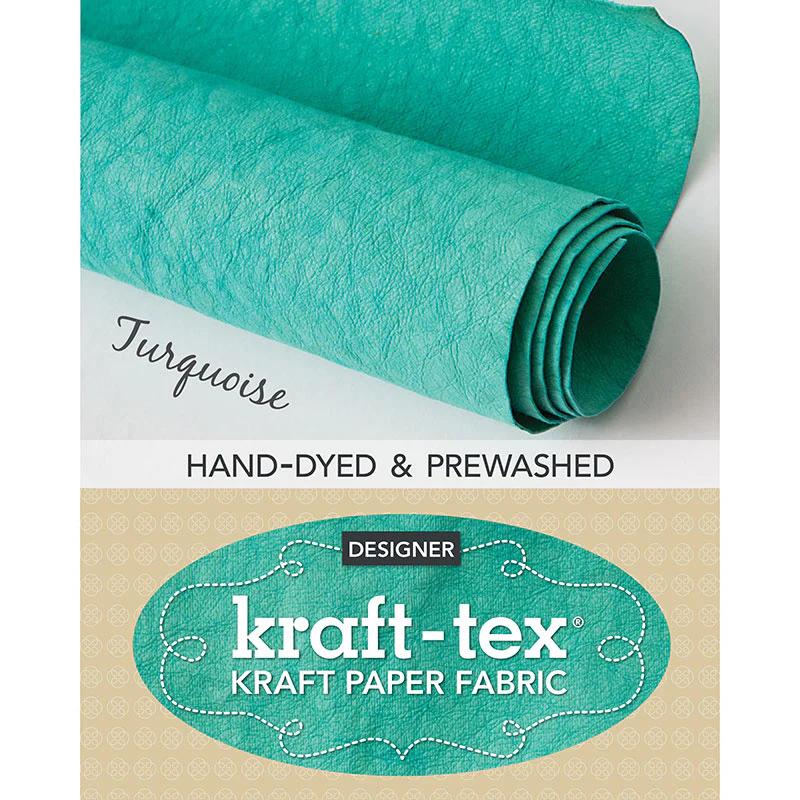 Kraft-tex Kraft Paper Fabric Roll - Turquoise Hand-Dyed & Prewashed