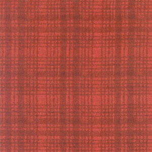 Woolies Flannel - Windowpane Dark Red Yardage