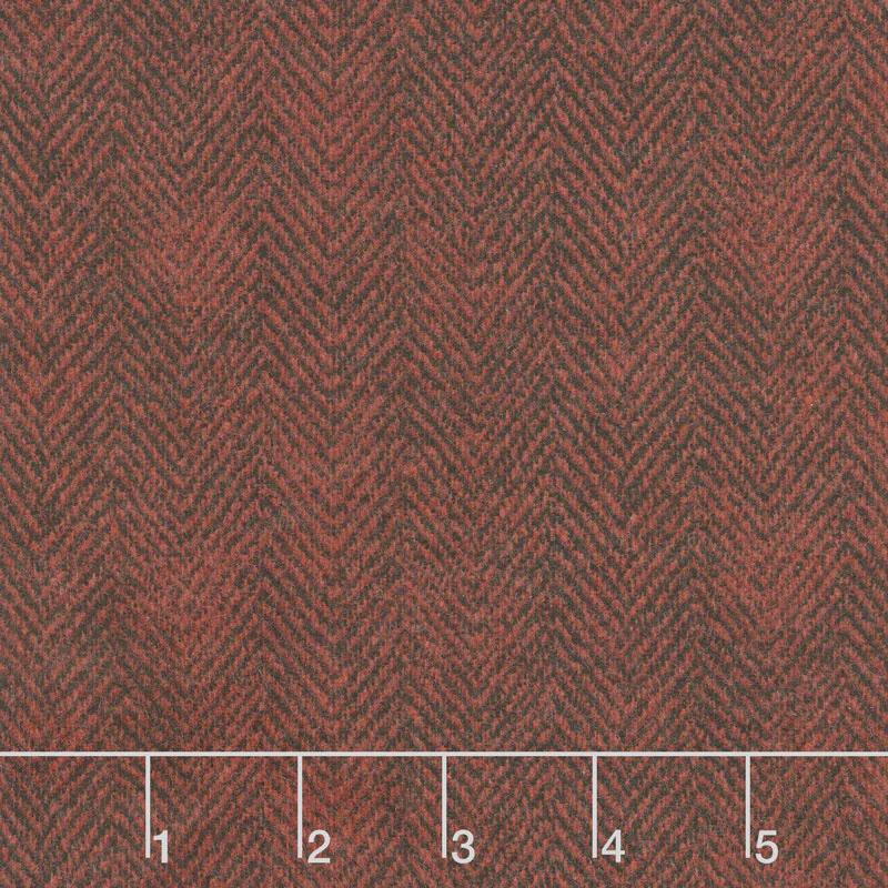 Woolies Flannel - Herringbone Red Yardage