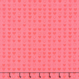 XOXO - Hearts Light Red Yardage