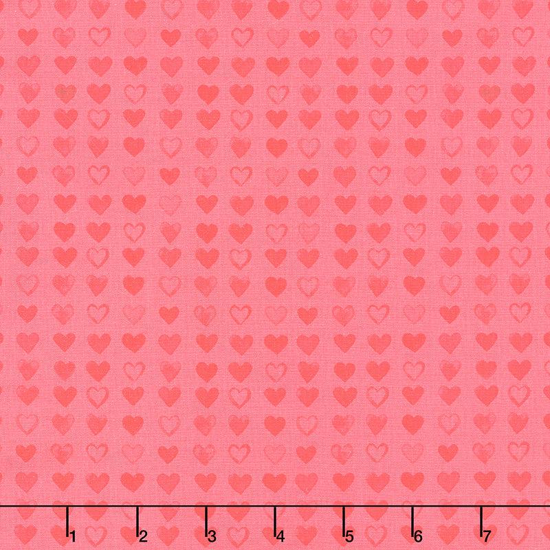 XOXO - Hearts Light Red Yardage