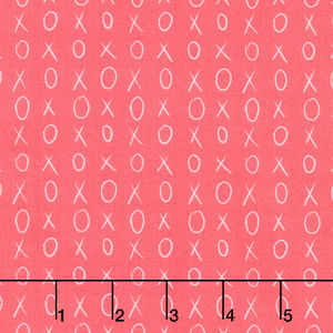 XOXO - Hugs & Kisses Light Red Yardage