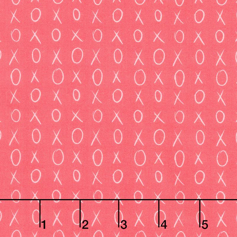 XOXO - Hugs & Kisses Light Red Yardage