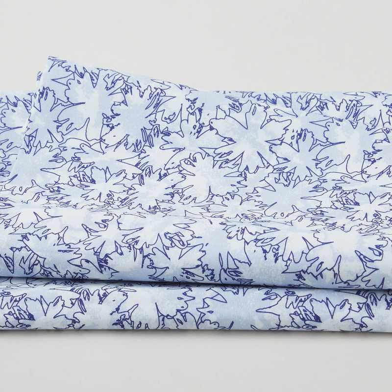 Butterfly Blues Favorites - Flower Outline Blue 2 Yard Cut