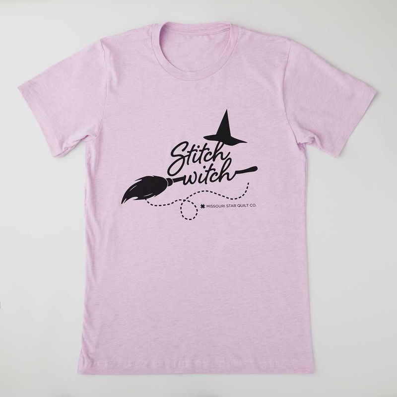 Missouri Star Stitch Witch Heather Prism Lilac T-shirt - 3XL