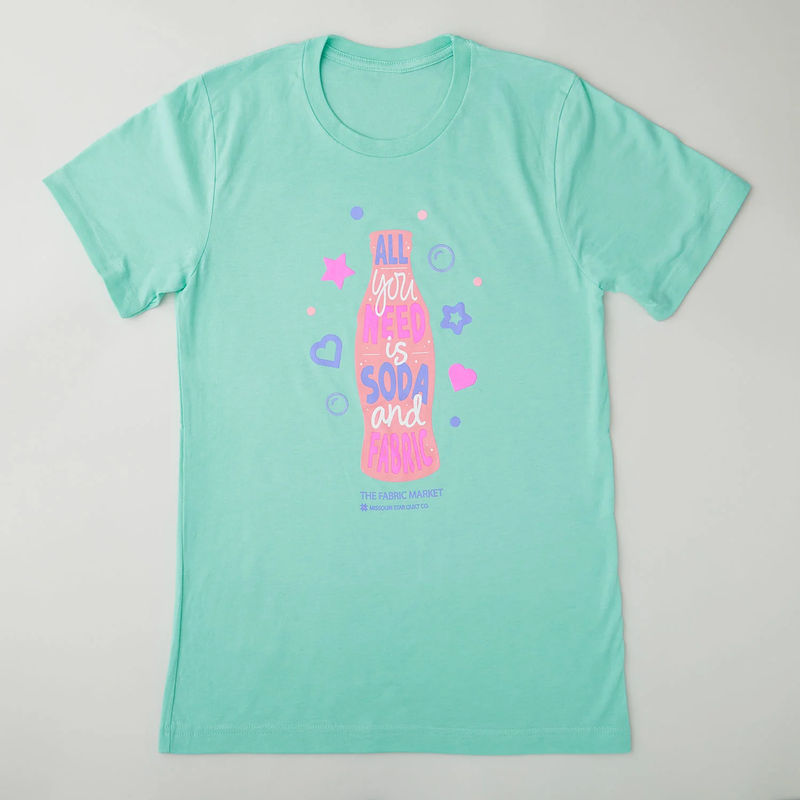 Missouri Star All You Need is Soda and Fabric T-shirt Heather Mint - 3XL