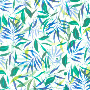 Coming Up Roses - Don’t Leaf Me Cloud Breeze Yardage