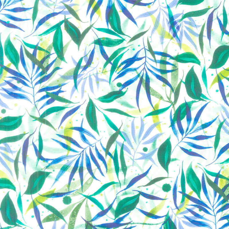 Coming Up Roses - Don’t Leaf Me Cloud Breeze Yardage