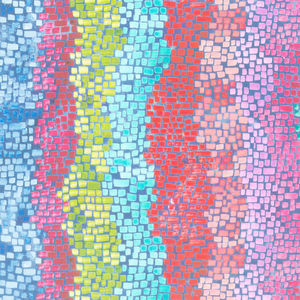 Coming Up Roses - Pixel Petals Sapphire Yardage