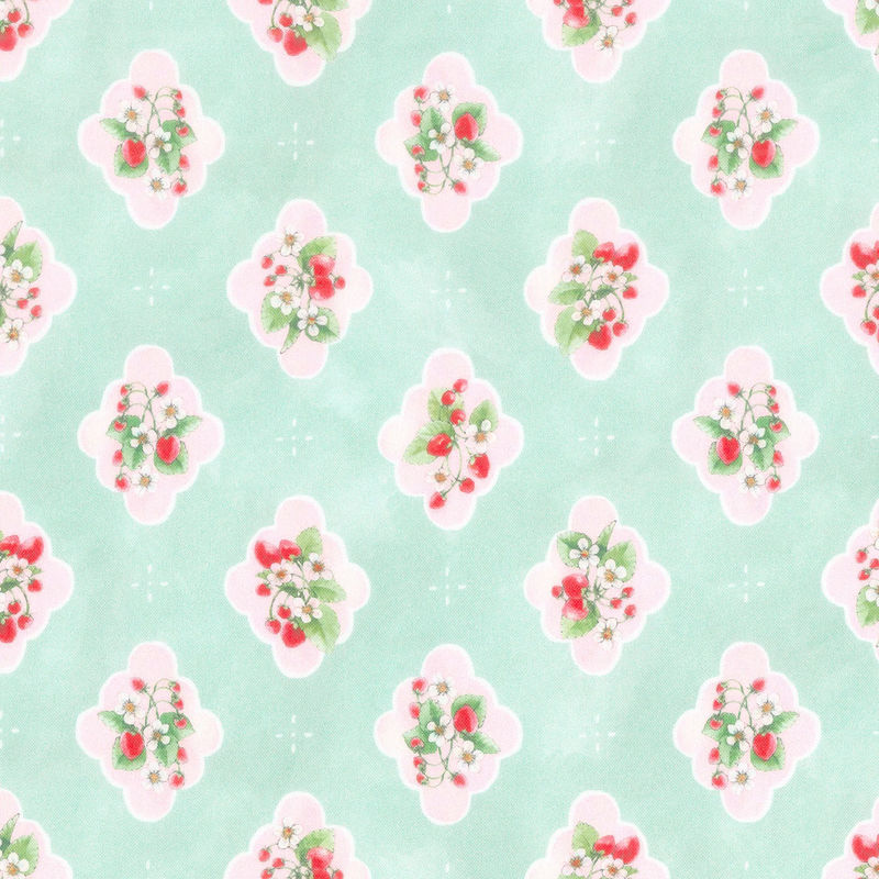 Strawberry Season - Strawberries Eucalyptus Yardage