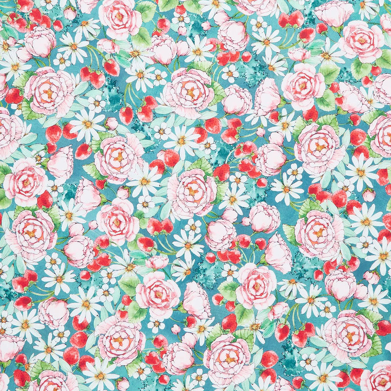 Strawberry Season - Floral Slate Yardage