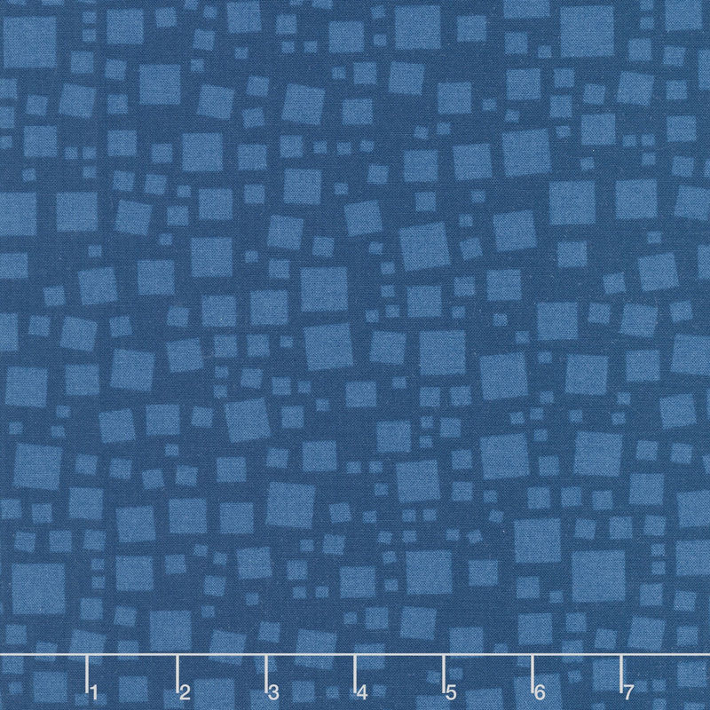 Xanadu - Tonal Squares Dark Navy Yardage