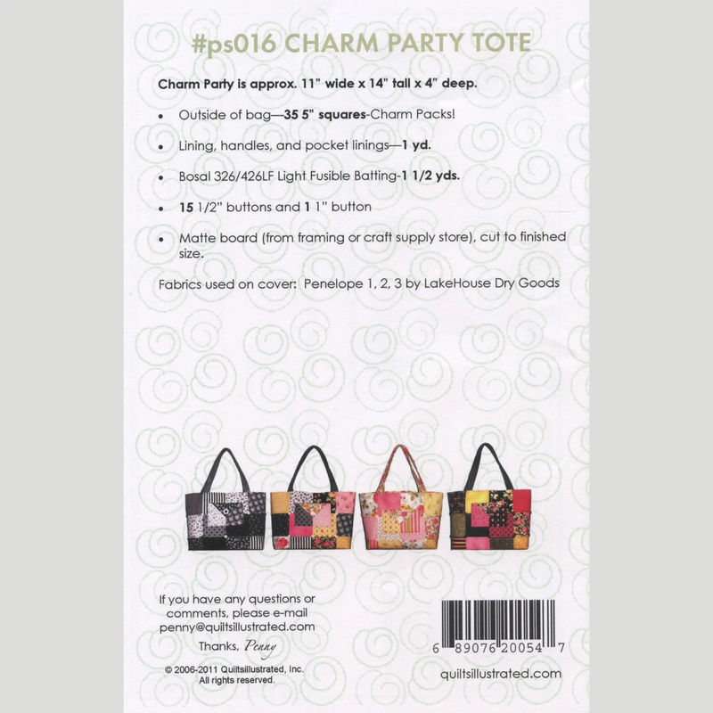 Charm Party Tote Pattern