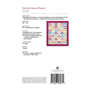 Words Have Power Quilt Pattern by Missouri Star