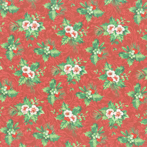 Yuletide Traditions - Hellebore Red Multi Yardage